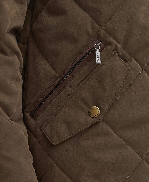 Barbour Elter Quilted Jacket Dark Olive | BABO87369