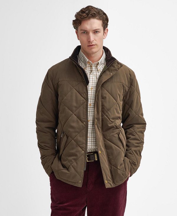 Barbour Elter Quilted Jacket Dark Olive | BABO87369