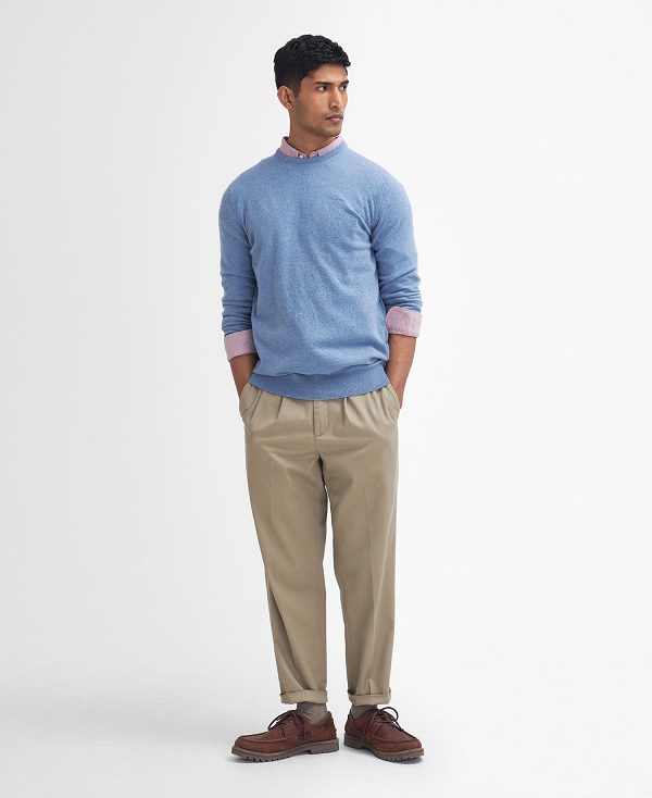 Barbour Essential Crew Neck Jumper Blue | BABO88654