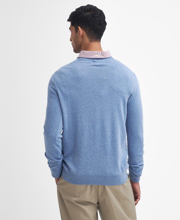 Barbour Essential Crew Neck Jumper Blue | BABO88654