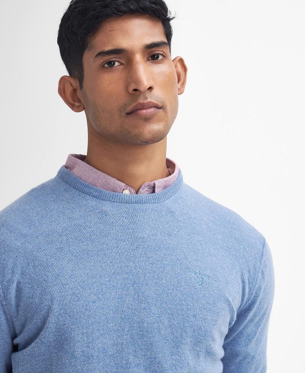 Barbour Essential Crew Neck Jumper Blue | BABO88654