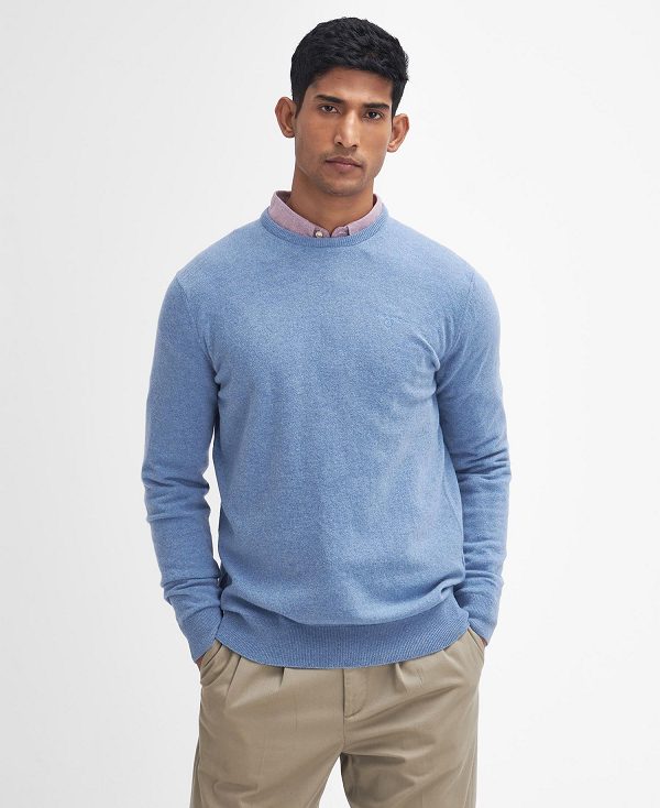 Barbour Essential Crew Neck Jumper Blue | BABO88654