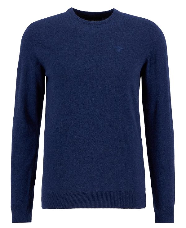 Barbour Essential Crew Neck Sweatshirt Bright Blue | BABO88545