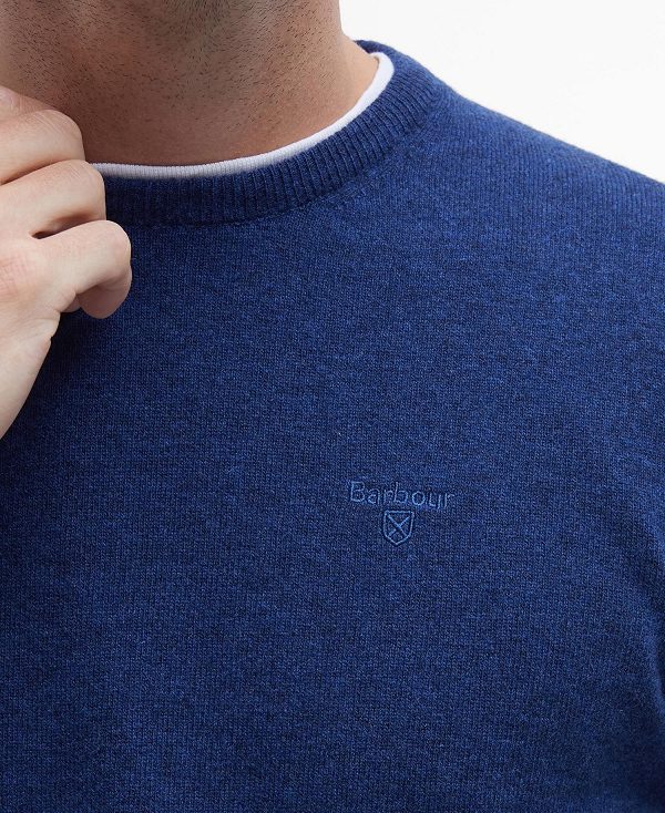 Barbour Essential Crew Neck Sweatshirt Bright Blue | BABO88545