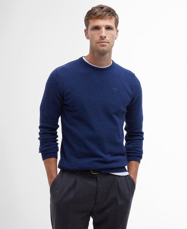 Barbour Essential Crew Neck Sweatshirt Bright Blue | BABO88545