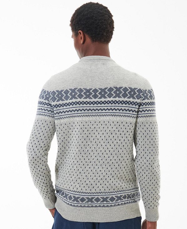 Barbour Essential Fairisle Sweatshirt Grey | BABO88540