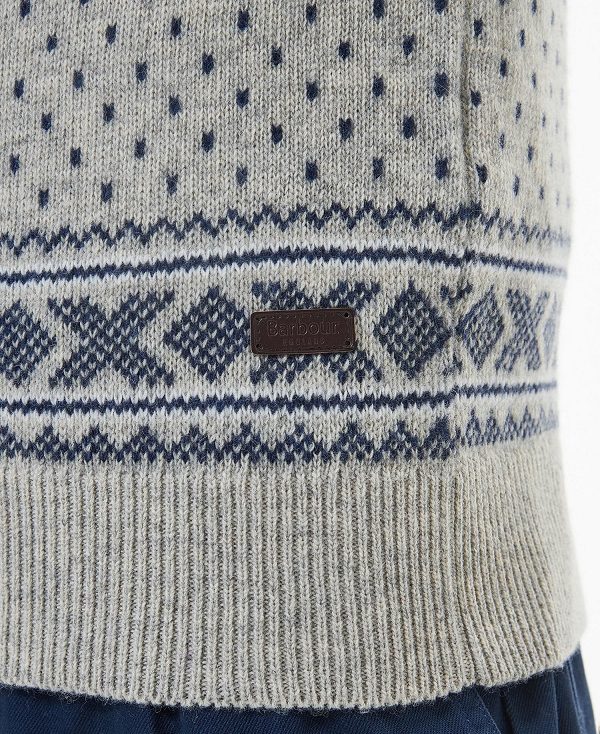 Barbour Essential Fairisle Sweatshirt Grey | BABO88540