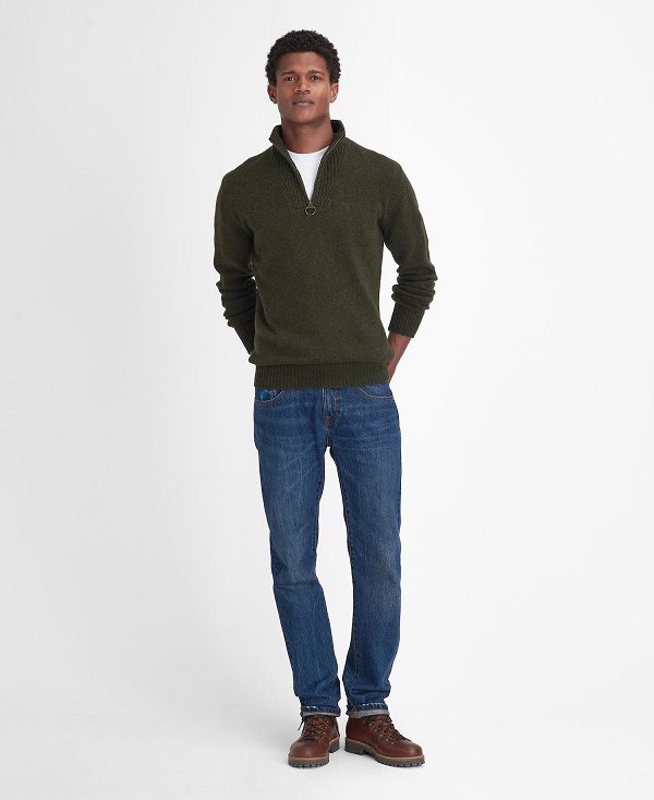 Barbour Essential Half-zip Jumper Green | BABO88652