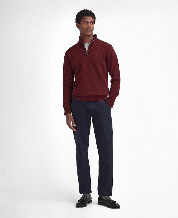 Barbour Essential Half-zip Jumper Red | BABO88650