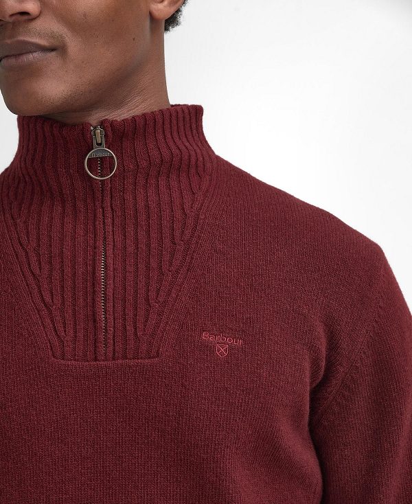 Barbour Essential Half-zip Jumper Red | BABO88650