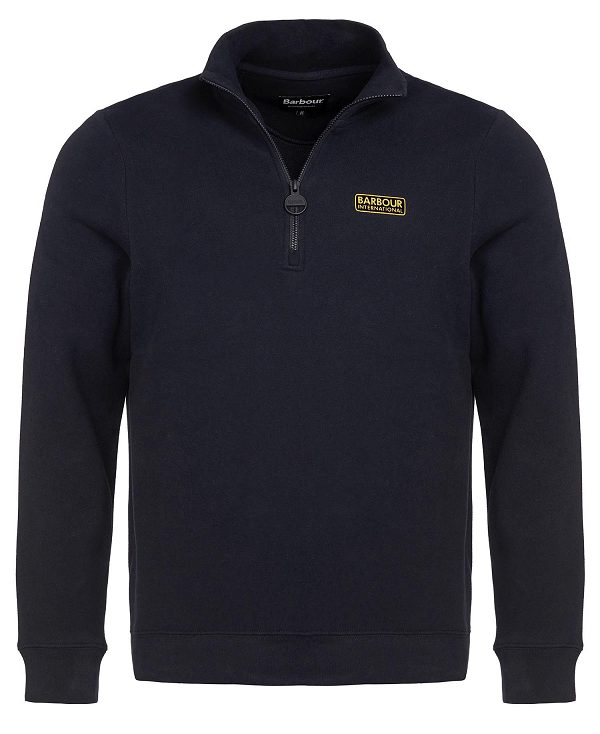 Barbour Essential Half-zip Sweatshirt Black | BABO88432