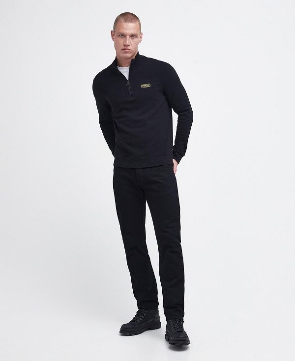 Barbour Essential Half-zip Sweatshirt Black | BABO88432