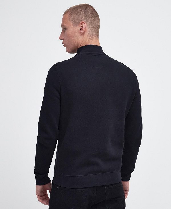 Barbour Essential Half-zip Sweatshirt Black | BABO88432