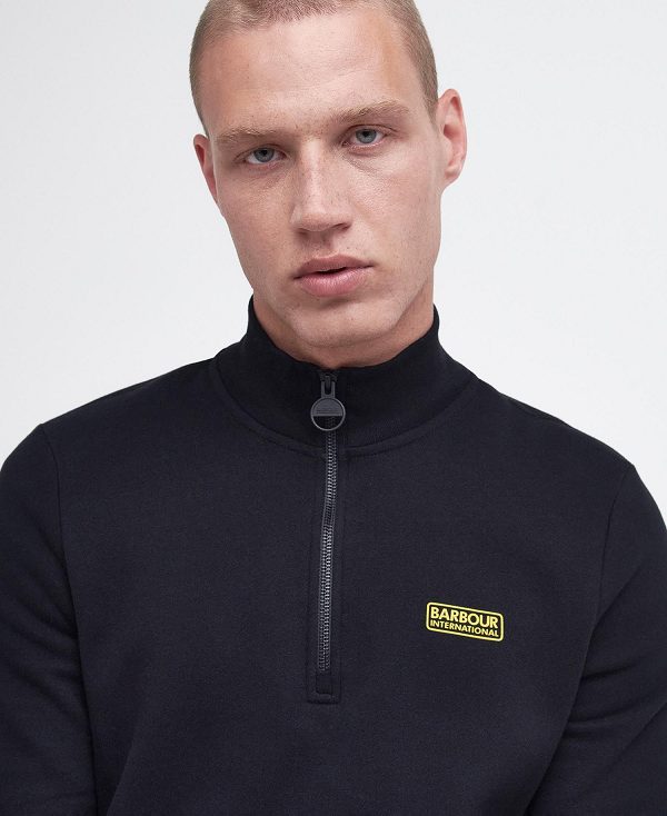 Barbour Essential Half-zip Sweatshirt Black | BABO88432