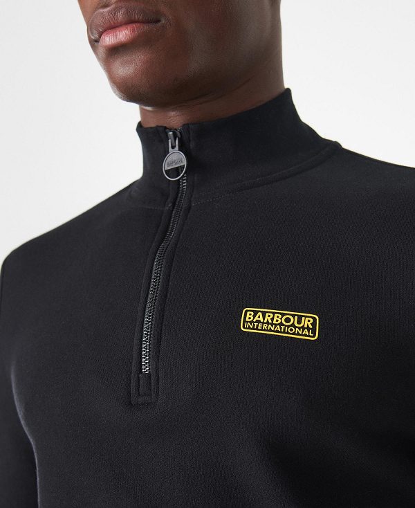 Barbour Essential Half-zip Sweatshirt Black | BABO88432