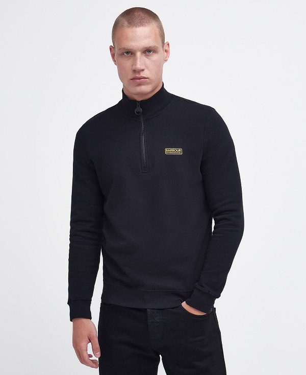 Barbour Essential Half-zip Sweatshirt Black | BABO88432