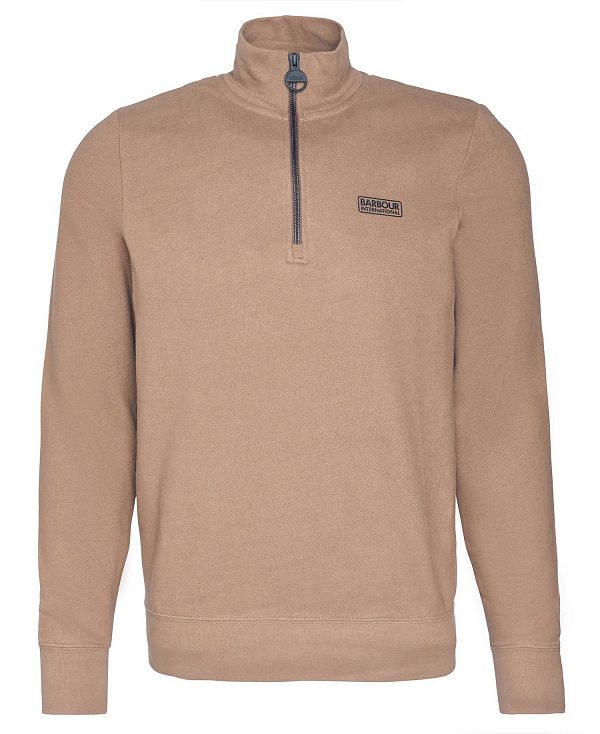 Barbour Essential Half-zip Sweatshirt Brown | BABO88453