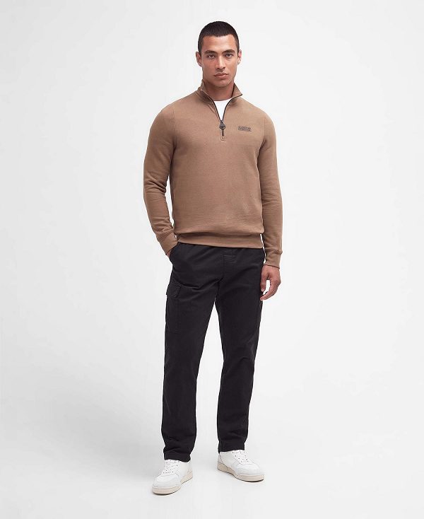 Barbour Essential Half-zip Sweatshirt Brown | BABO88453