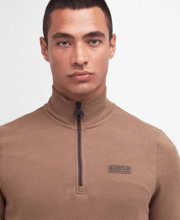 Barbour Essential Half-zip Sweatshirt Brown | BABO88453