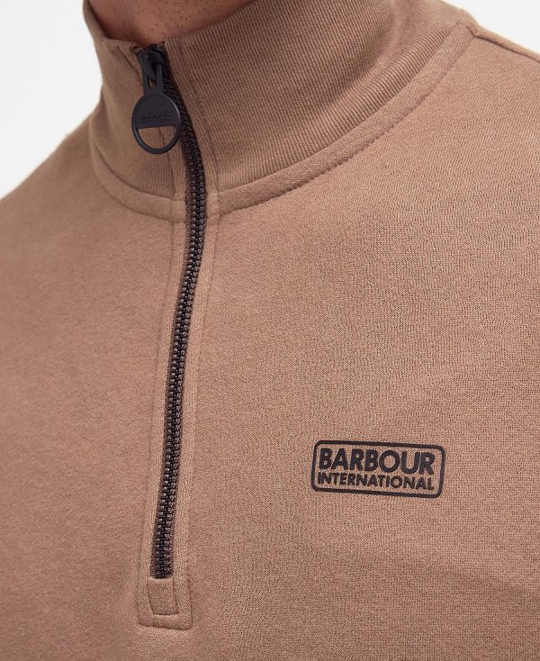 Barbour Essential Half-zip Sweatshirt Brown | BABO88453