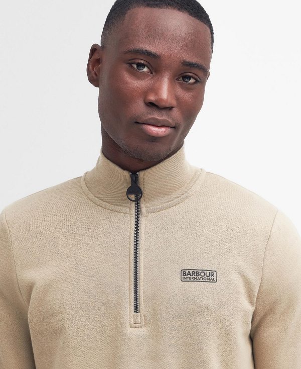 Barbour Essential Half-zip Sweatshirt Coriander | BABO88456