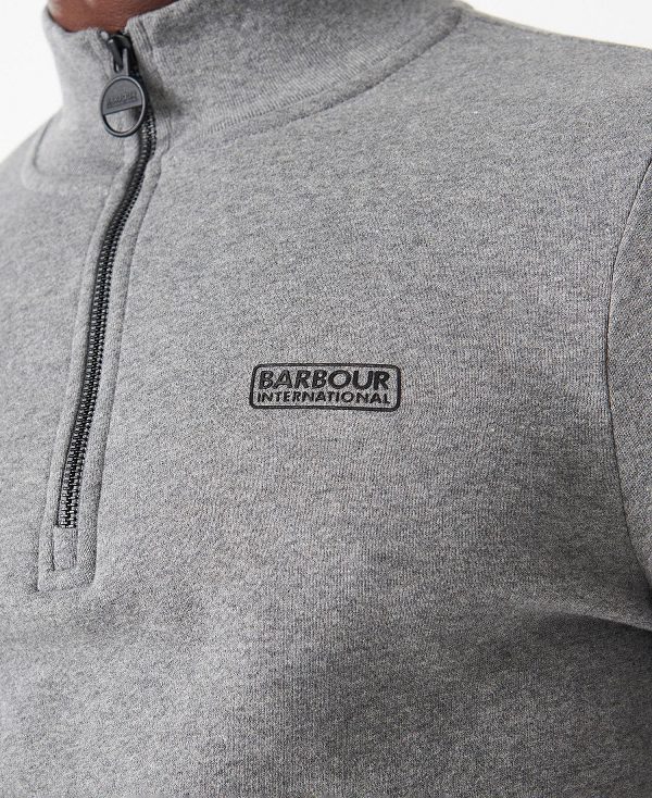 Barbour Essential Half-zip Sweatshirt Grey | BABO88424