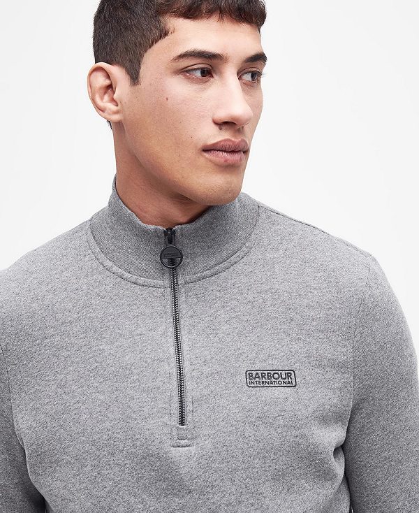 Barbour Essential Half-zip Sweatshirt Grey | BABO88424