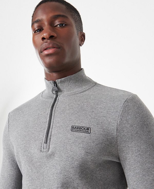 Barbour Essential Half-zip Sweatshirt Grey | BABO88424