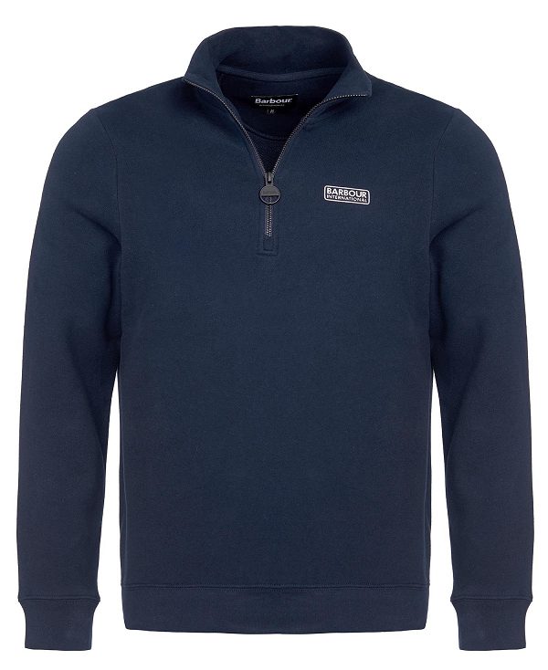 Barbour Essential Half-zip Sweatshirt Navy | BABO88429