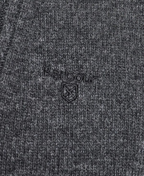 Barbour Essential L/Wool Half Zip Jumper Deep Grey | BABO88574