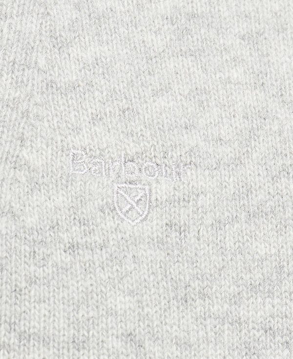 Barbour Essential L/Wool Half Zip Jumper Lt Grey Marl | BABO88577