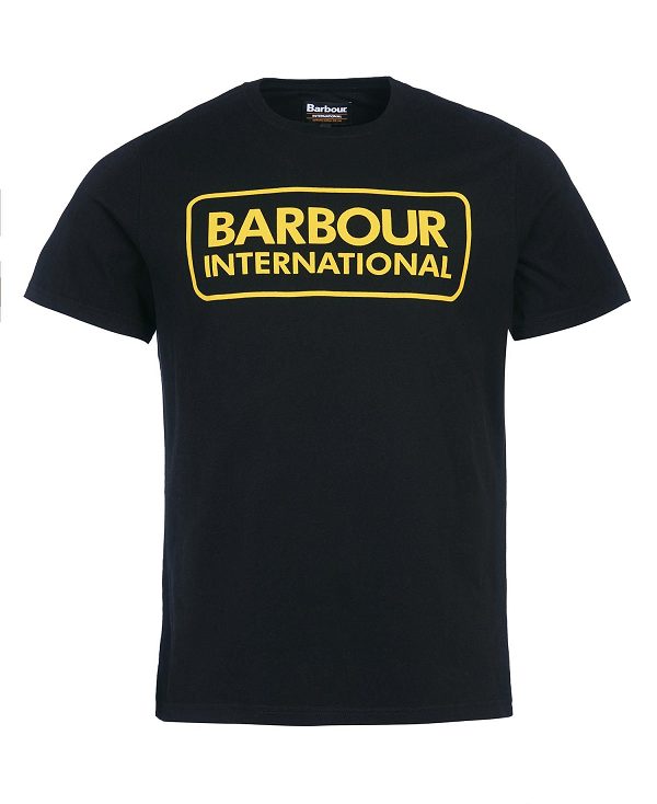 Barbour Essential Large Logo T-shirt Classic Black | BABO88279