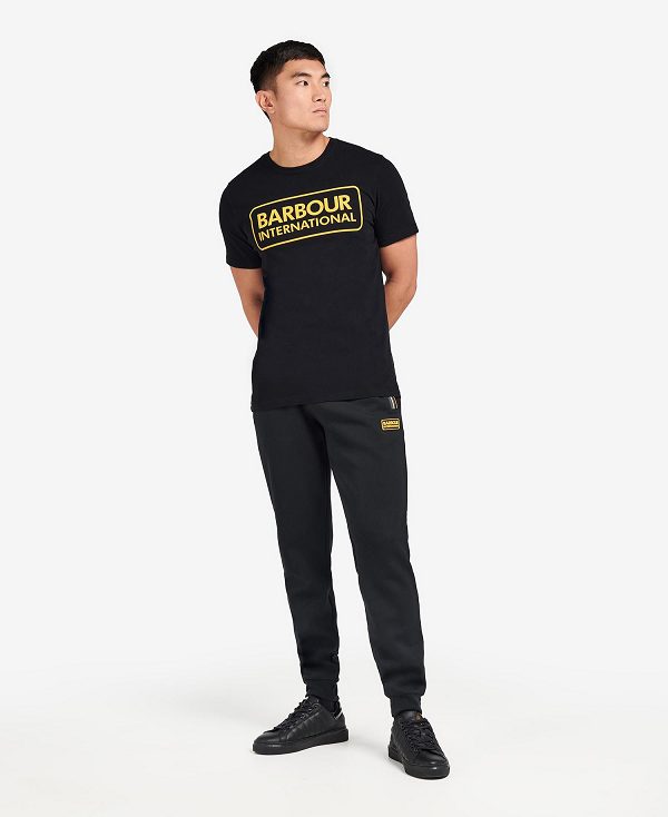 Barbour Essential Large Logo T-shirt Classic Black | BABO88279