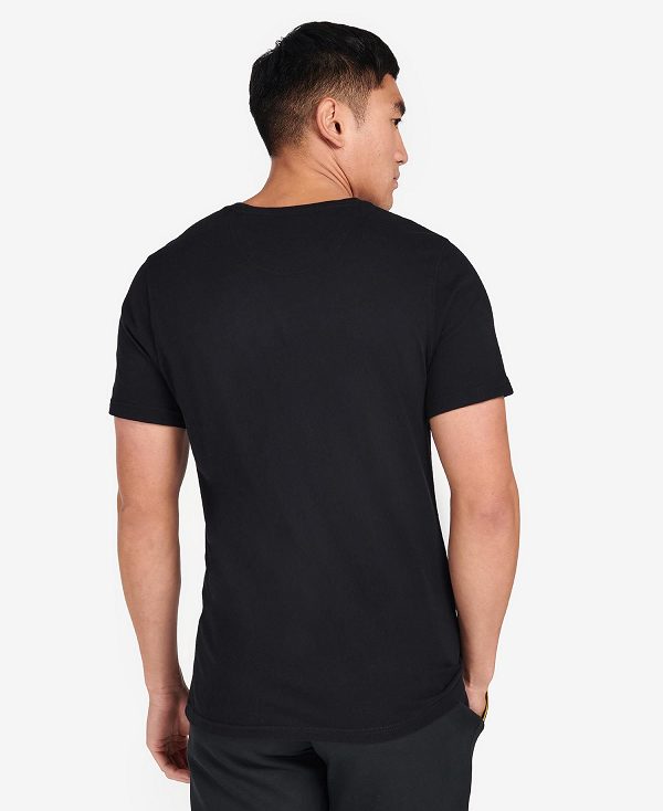 Barbour Essential Large Logo T-shirt Classic Black | BABO88279