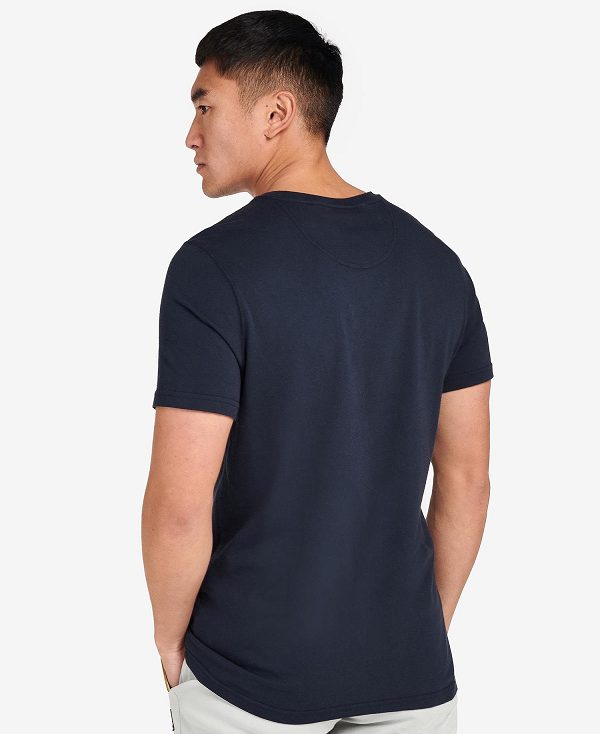 Barbour Essential Large Logo T-shirt Navy | BABO88280