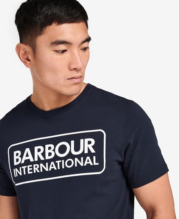 Barbour Essential Large Logo T-shirt Navy | BABO88280