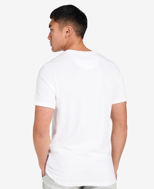 Barbour Essential Large Logo T-shirt White | BABO88278