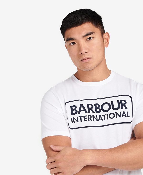 Barbour Essential Large Logo T-shirt White | BABO88278