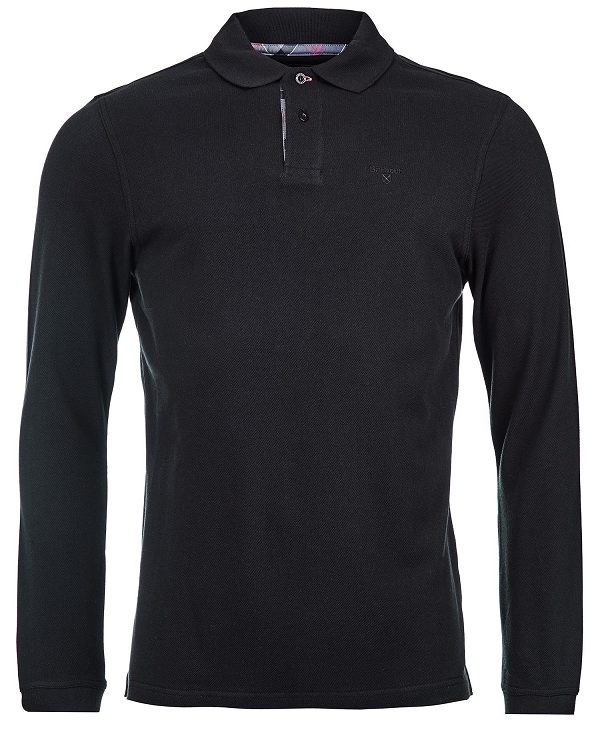 Barbour Essential Long-sleeve Polo Shirt Black | BABO88217