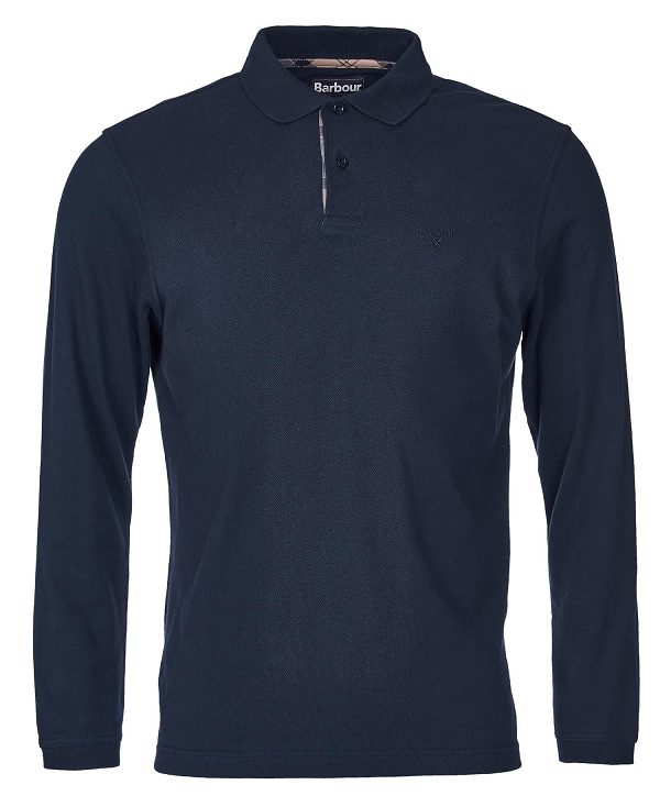 Barbour Essential Long-sleeve Polo Shirt Navy | BABO88227