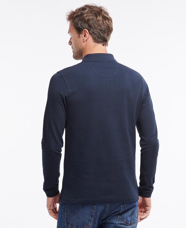 Barbour Essential Long-sleeve Polo Shirt Navy | BABO88227