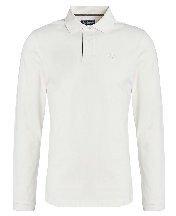 Barbour Essential Long-sleeve Polo Shirt White | BABO88230