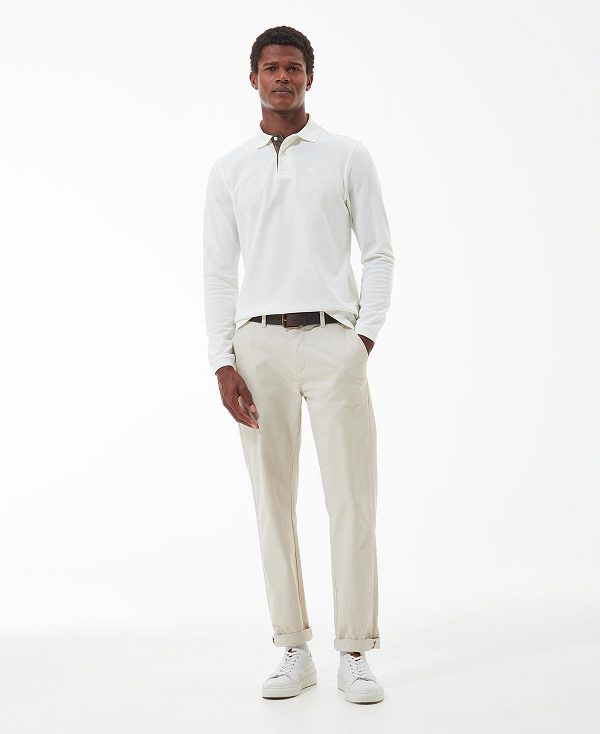 Barbour Essential Long-sleeve Polo Shirt White | BABO88230