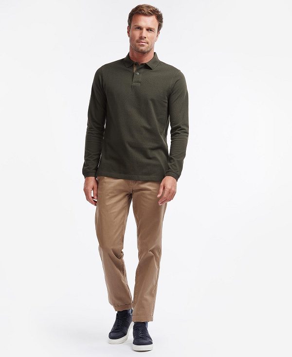 Barbour Essential Long-sleeve Polo Shirt Forest | BABO88231