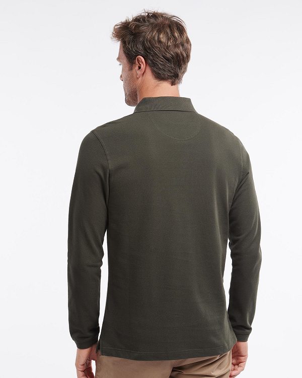 Barbour Essential Long-sleeve Polo Shirt Forest | BABO88231