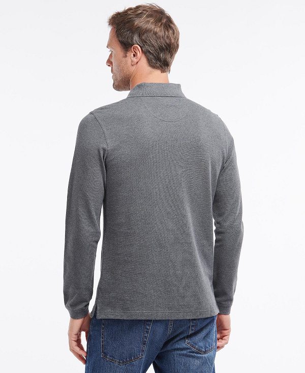 Barbour Essential Long-sleeve Polo Shirt Grey | BABO88233