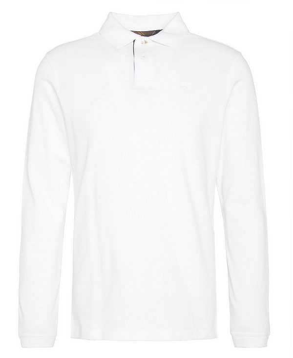 Barbour Essential Long-sleeved Polo Shirt White | BABO88238