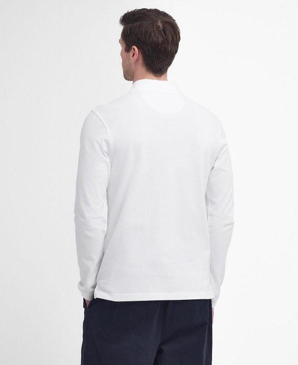 Barbour Essential Long-sleeved Polo Shirt White | BABO88238