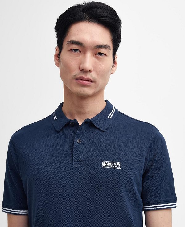 Barbour Essential Polo Shirt Black/Yellow | BABO88107