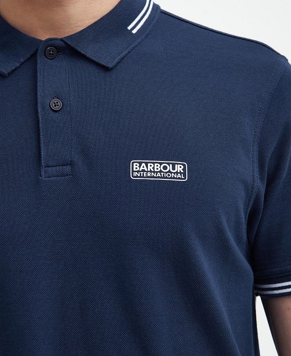 Barbour Essential Polo Shirt Black/Yellow | BABO88107